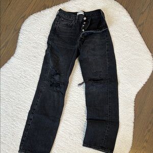 Agolde Black Straight Leg Jeans